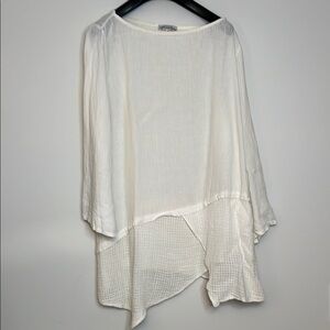 Lightweight White Asymmetrical Women's Top
